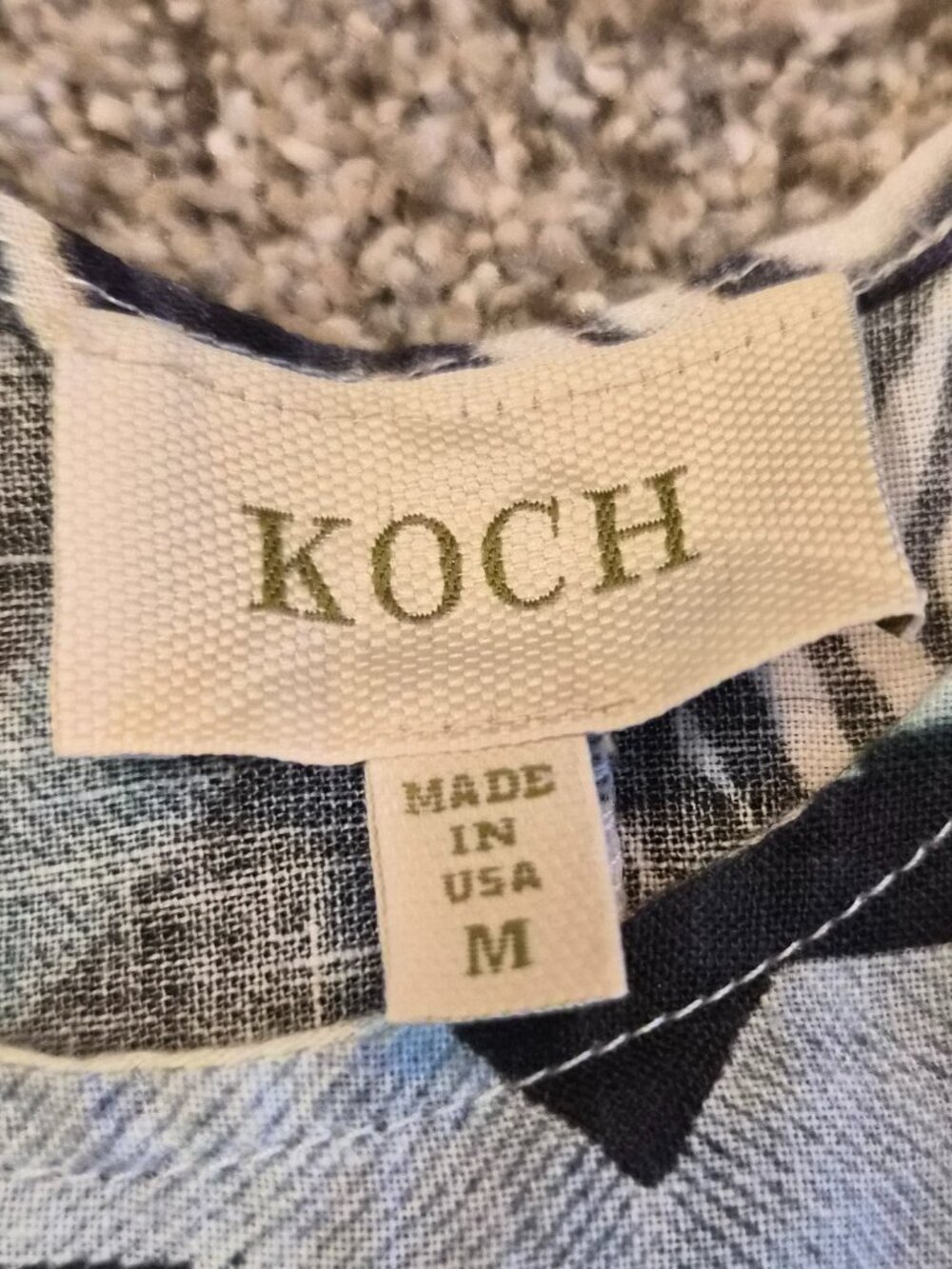 KOCH Artsy Linen Cotton Swing Mini Dress w Pockets M USA - Picture 3 of 9